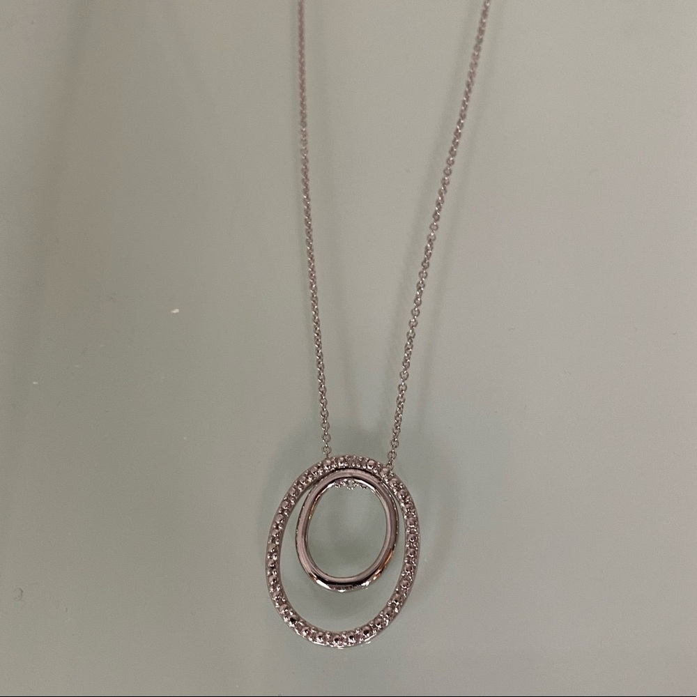 Sterling silver double “O” necklace
